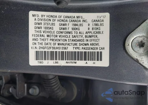 2018 Honda Civic Lx from USA, damaged, VIN 2HGFC2F59JH513567